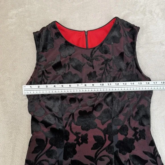 Vtg‎ Black Velvet Burnout Dress Womens 8 Sheer Mesh Y2K Whimsigoth Fairy Grunge - Picture 9 of 13